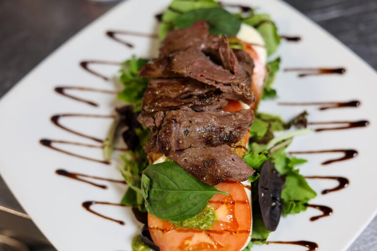 Caprese Salad with added skirt steak at DBK
