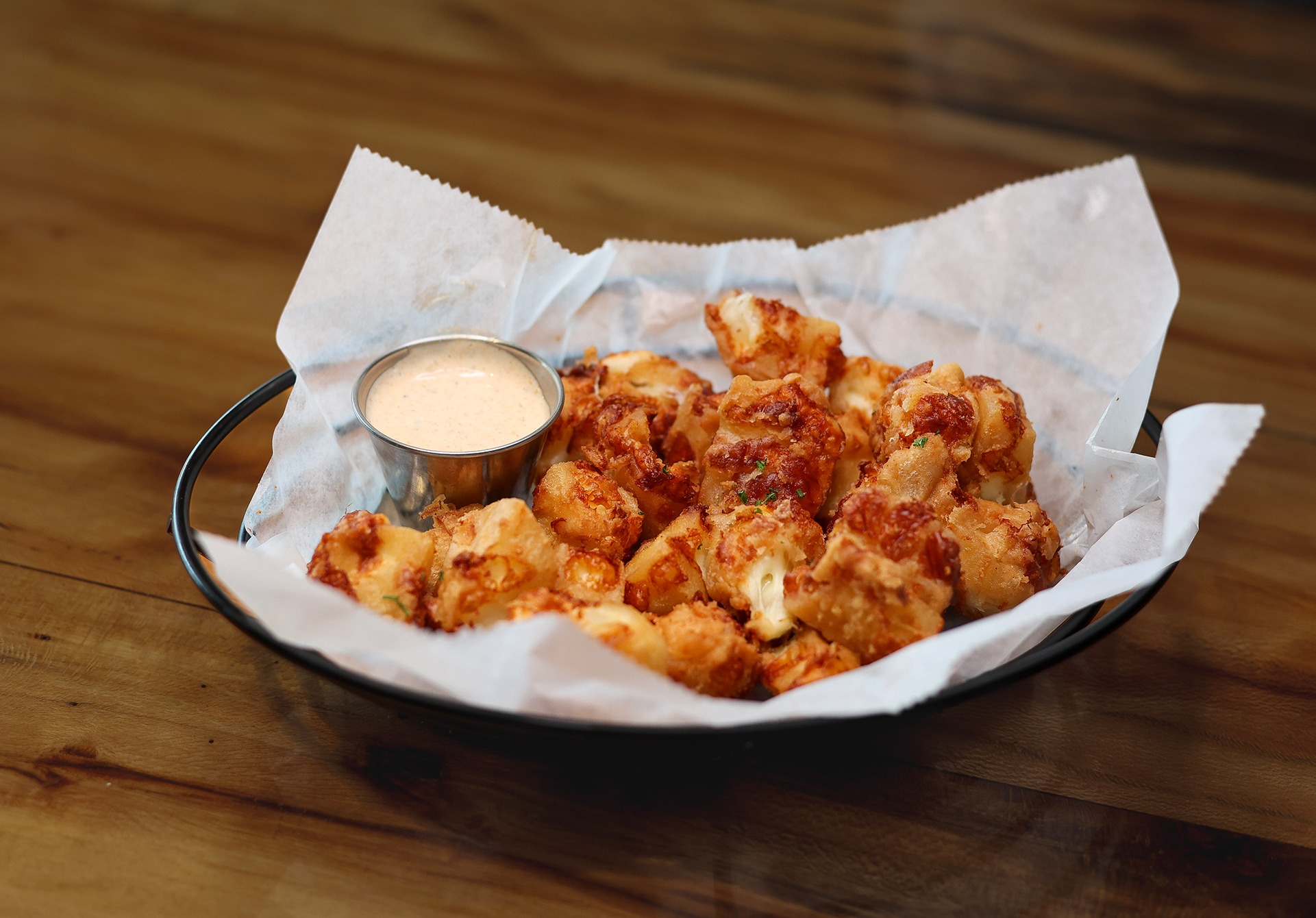 Cheese Curds for Lunch or Dinner Downtown Ocala - Delivery - Wisconsin’s FINEST Hand-Battered White Cheddar Cheese Curds, Served With Cajun Ranch