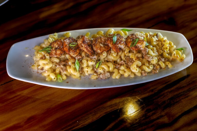 Bayou Pasta - Sausage, Blackened Shrimp, Parmesan, Cajun Cream Sauce, Cavatappi Pasta