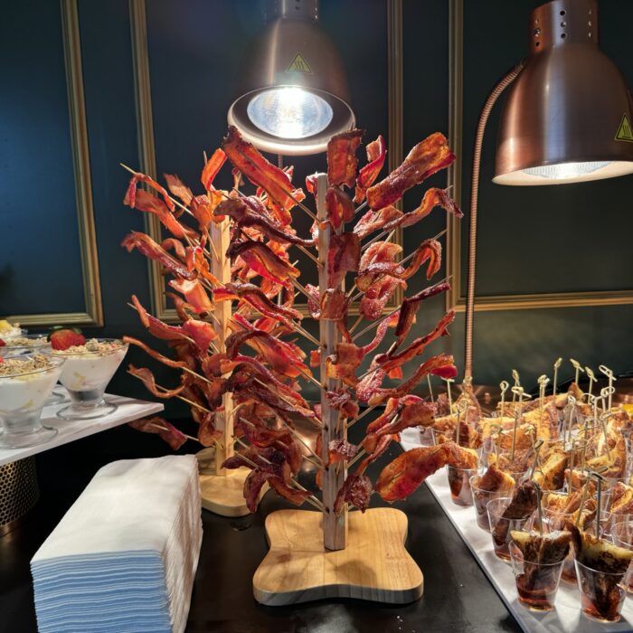 Breakfast Catering - Bacon Set Up on a Tier